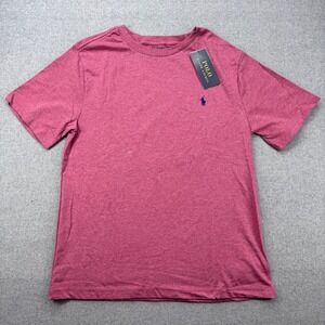 NEW Boys Polo Ralph Lauren Heather Red Crew Neck Short Sleeve T Shirt Sz M 10-12